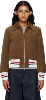 Thom Browne | Brown Wale Corduroy Cropped Down Flight Jacket
