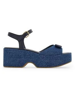 Salvatore Ferragamo | Selna 70MM Denim Platform Sandals