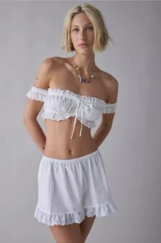 Motel Motel Corazon Cotton Eyelet Lace Trim Mini Skirt