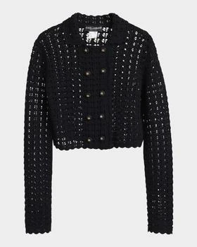 Dolce & Gabbana | Double-Breasted Crochet Knit Crop Jacket
