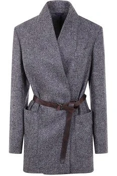 Brunello Cucinelli | Brunello Cucinelli Herringbone Patterned Belted Jacket
