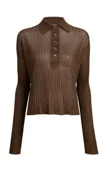 Khaite | Khaite Vin Ribbed Sheer Top - Moda Operandi