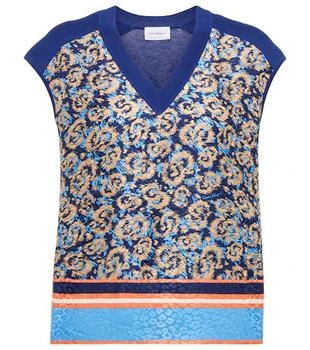 Salvatore Ferragamo | Silk-paneled cotton knit top