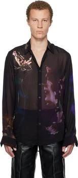 Dries Van Noten | Black Flame Lily Shirt