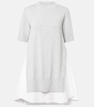 Sacai | Layered cotton minidress