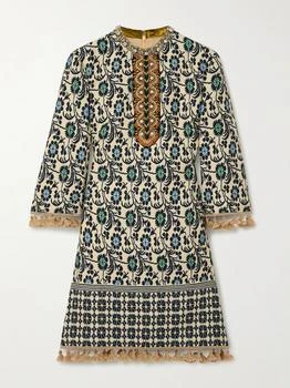 Valentino | Embellished Tasseled Jacquard Mini Dress  - IT36