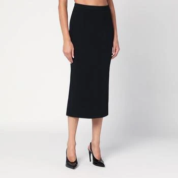 Givenchy | Black midi skirt with pleats on the back