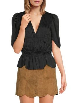 Tyoko Satin Peplum Top