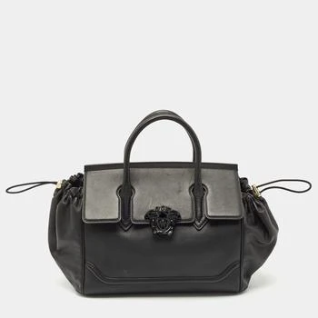Versace | Versace Black Leather Drawstring Empire Palazzo Tote