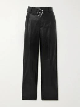 On | Belted Leather Straight-leg Pants