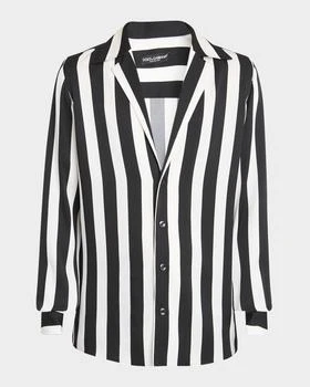 Dolce
Gabbana | Men
s Maxi-Stripe Silk Shirt