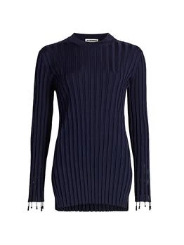 Jil Sander | Embroidered Rib-Knit Crewneck Top