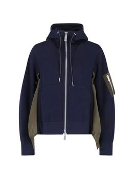 Sacai | Sacai Contrast Panel Zip Hoodie