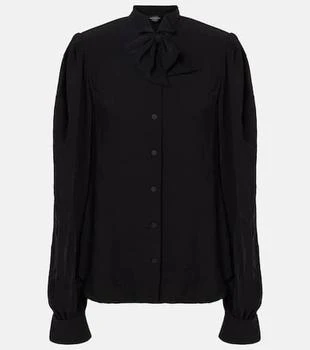 Balenciaga | Tie-neck crêpe blouse