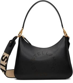 Stella McCartney | Black Logo Top Handle Crossbody Bag