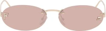 Fendi | Gold 'Fendi First' Crystal Sunglasses
