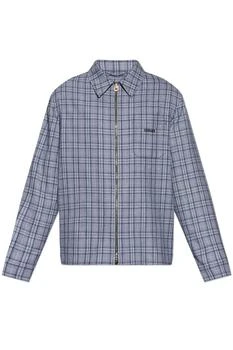 Versace | Versace Checked Flannel Zipped Overshirt