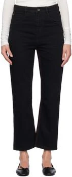 Black Red Stitch Straight-Leg Jeans