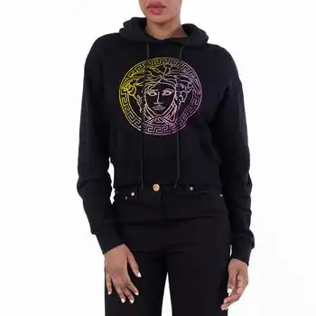 Versace | Versace Medusa Crystal Embellished Hoodie, Brand Size 40 ( US Size 4 )