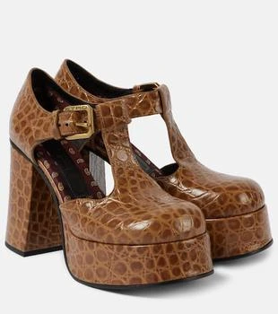 ETRO | Croc-effect leather Mary Jane pumps