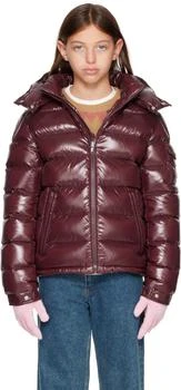 Moncler | Big Kids Burgundy Maya Hooded Down Jacket