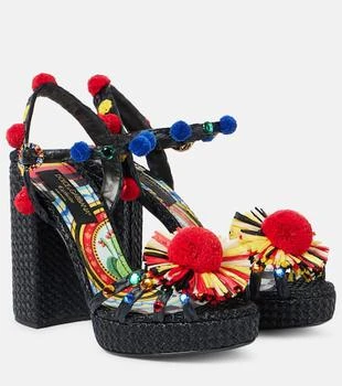 Dolce 
Gabbana | 105 embellished raffia sandals