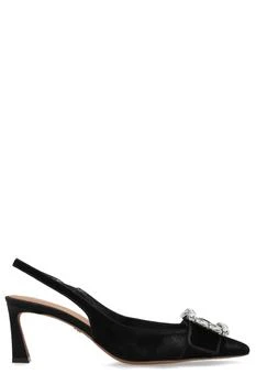 Dolce & Gabbana | Dolce & Gabbana Buckle Embellished Velvet Slingbacks