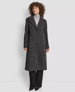 Women's Maxi Boucle Notch Collar Coat