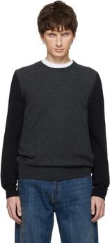 MAISON MARGIELA | Gray & Black Two-Tone Wool Sweater