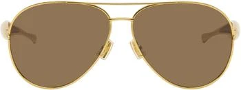 Bottega Veneta | Gold Sardine Aviator Sunglasses