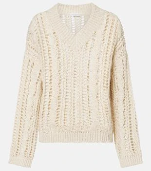 Brunello Cucinelli | Open-knit jute and cotton-blend sweater