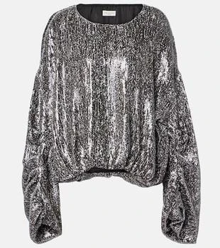 Dries Van Noten | Sequined gathered blouse