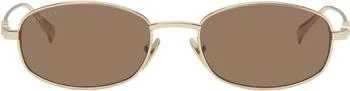 Gucci | Gold Oval Frame Sunglasses