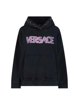 Versace | Versace Logo Printed Embellished Hoodie