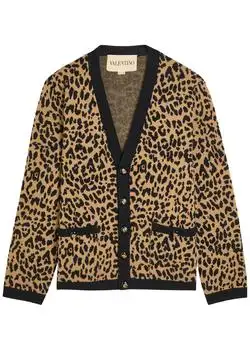 Valentino | Leopard-print wool cardigan