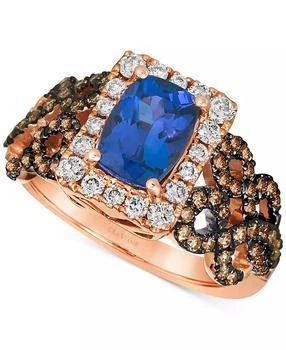 Le Vian | Blueberry Tanzanite (1-1/4 ct. t.w.) & Diamond (3/4 ct. t.w.) Braided Halo Ring in 14k Rose Gold