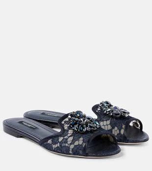 Dolce
Gabbana | Bianca embellished lace flats