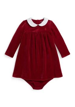 Baby Girls Velour Dress 
Bloomer