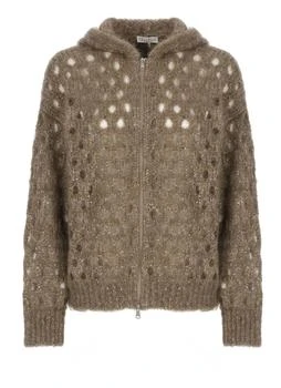 Brunello Cucinelli | Brunello Cucinelli Dazzling Net Hooded Cardigan