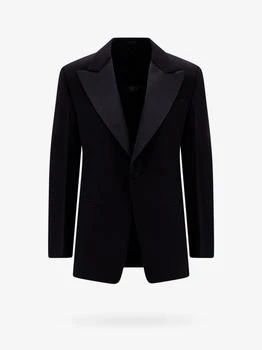 Salvatore Ferragamo | Wool blazer with satin profiles
