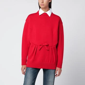 Prada | Red wool sweater with bow