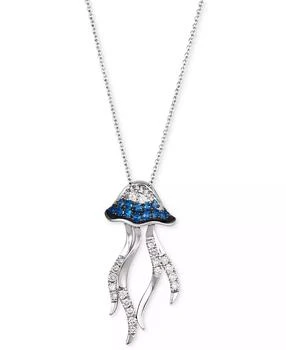 Le Vian | Ombré® Multi-Gemstone (3/8 ct. t.w.) 
Nude Diamond (1/4 ct. t.w.) Jellyfish Pendant Necklace in 14k White Gold, 18" + 2" extender