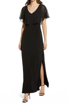 Flutter Sleeve V-Neck Dress