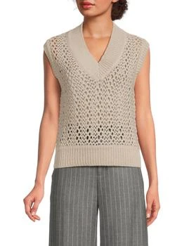 Brunello Cucinelli | Open-Stitch Cotton-Blend Sweater Vest