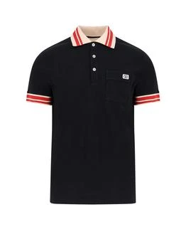 Valentino | Valentino VLogo Signature-Patch Striped-Trim Polo Shirt