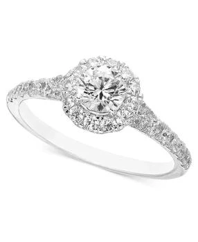 Macy's | Diamond Halo Engagement Ring (1 ct. t.w.) in 14k White Gold or 14k Yellow Gold