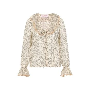 Valentino | Valentino Polka-Dot Printed Ruffled Blouse