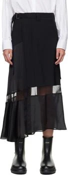 Sacai | Black Suiting Midi Skirt