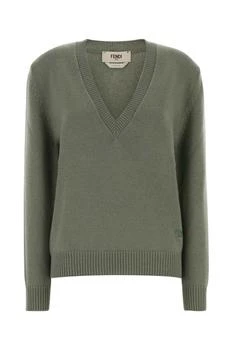 Fendi | Fendi V-Neck Elastic Waistband Knitted Jumper