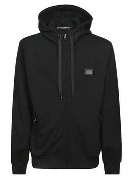 Dolce & Gabbana | Dolce & Gabbana Logo Plaque Zip-Up Hoodie